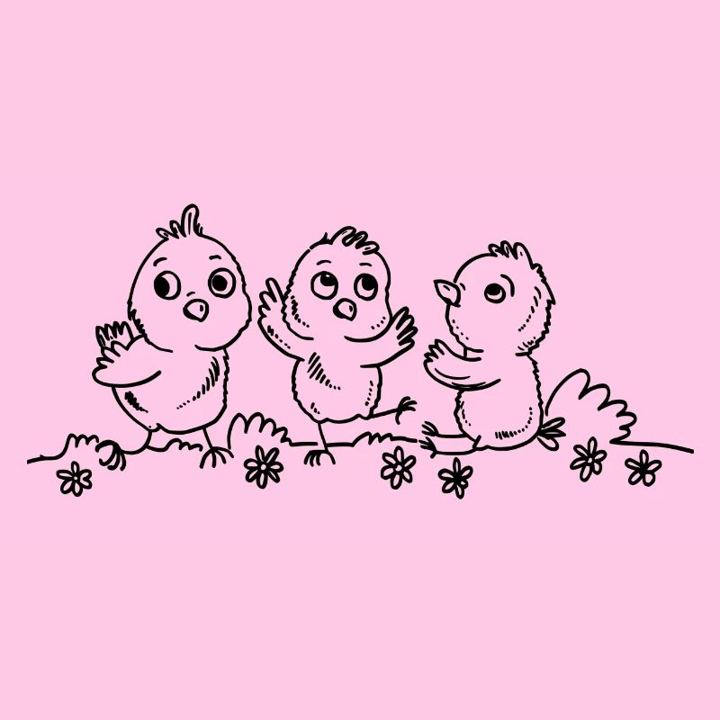 Three little Easter chicks