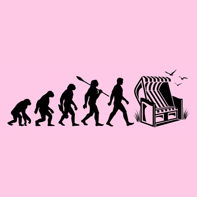 Evolution - Strandkorb - Urlaub - Meer - Möwen