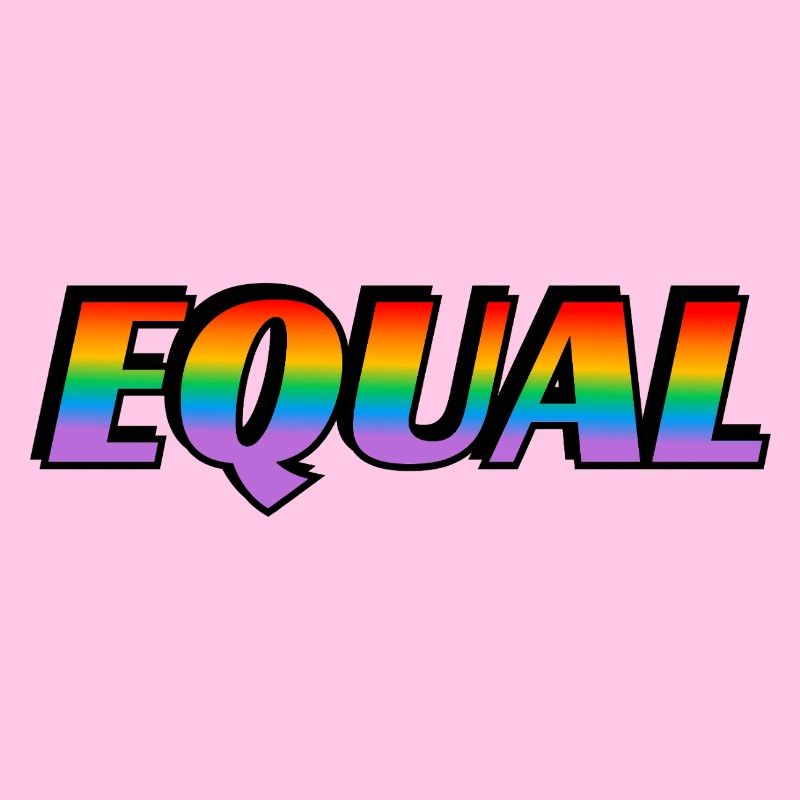 Rainbow text EQUAL LGBT Pride Month
