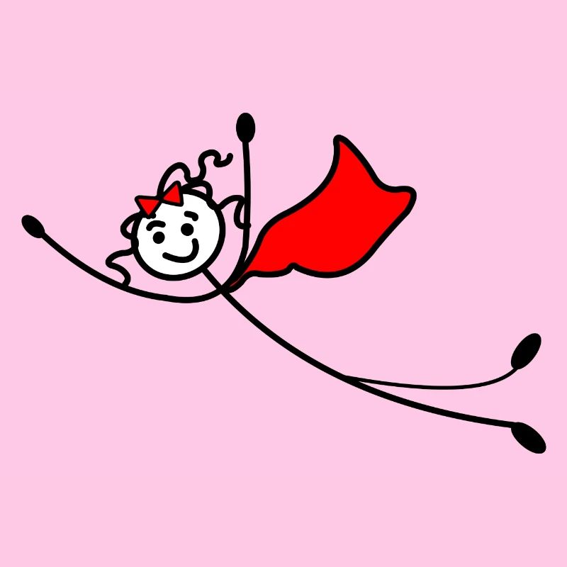 Fliegende Superfrau oder mit rotem Umhang