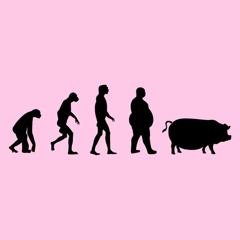 Evolution du singe à l'homme de porc