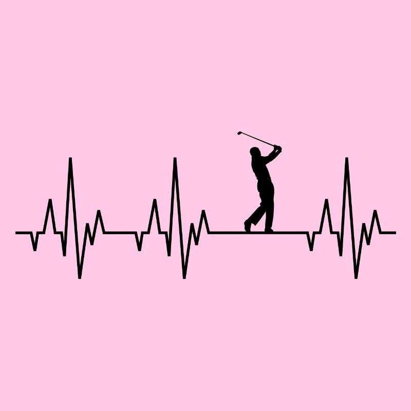 Heartbeat ECG Golf Golfer Golfer Golf Course