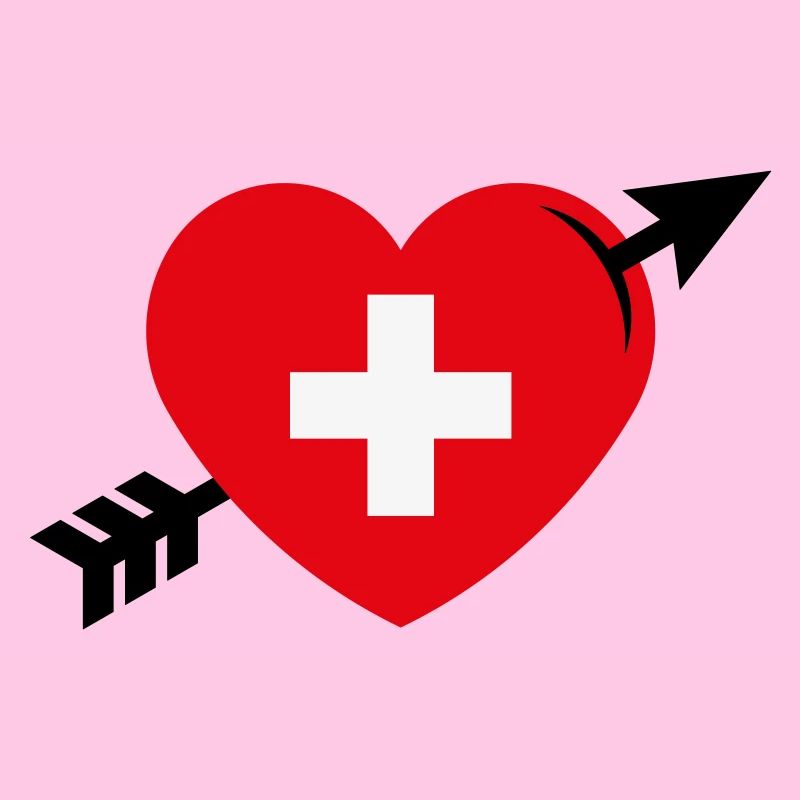 Coeur avec Croix Suisse et Flèche (Suisse / 3C)