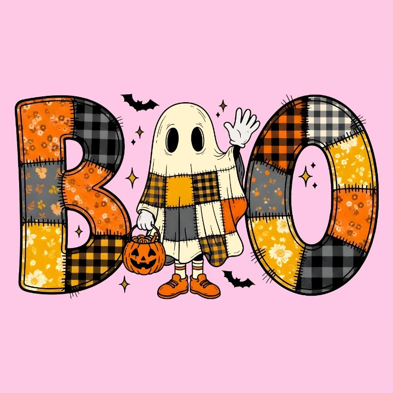 Fantôme Halloween Patchwork Boo