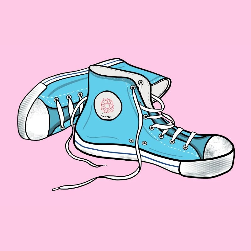 Comic Chucks blau