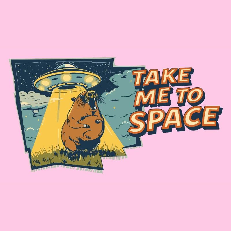 Emmenez-moi dans l’espace Capybara OVNI Pop Art
