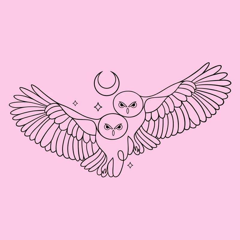 Eule Eulen Mond Liebe Infinity