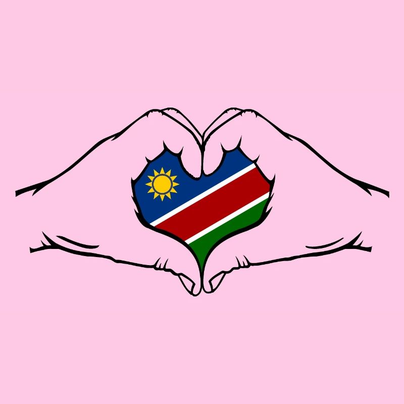 Namibia Flag Heart Shape