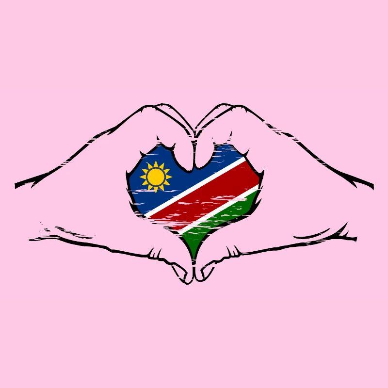 Namibia Flagge Herzform used
