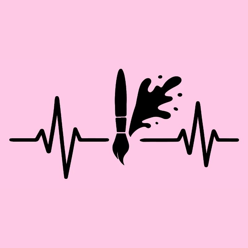 Paint Roller Heartbeat Line DIY Painter Design