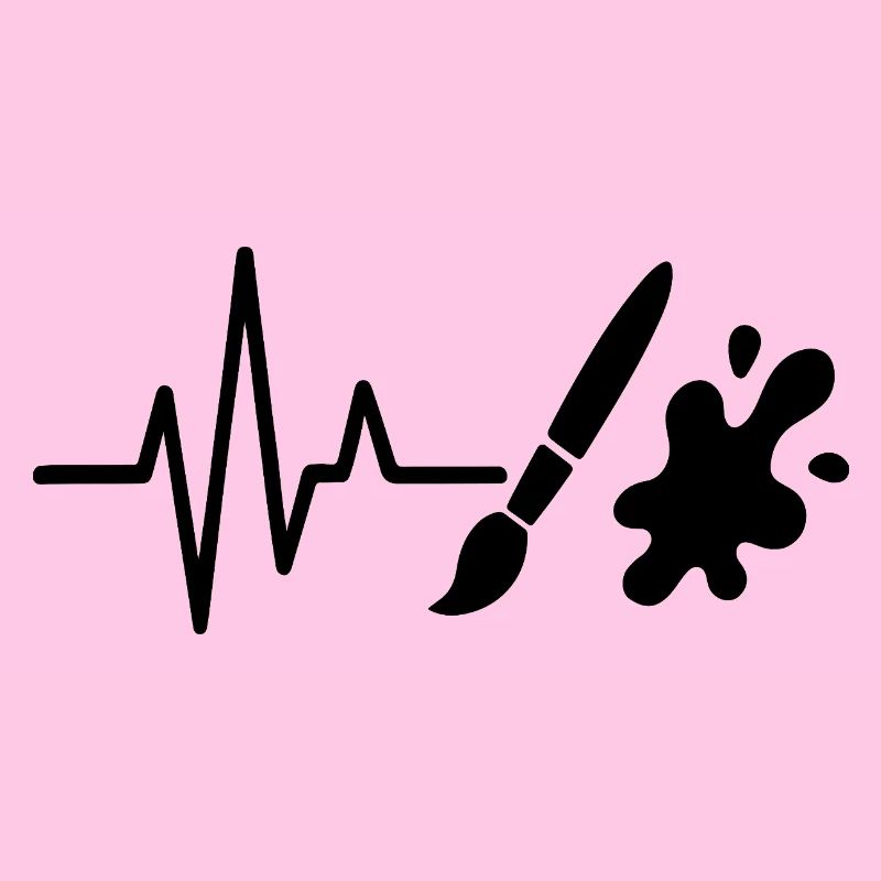 Paint Roller Heartbeat Line DIY Painter Design