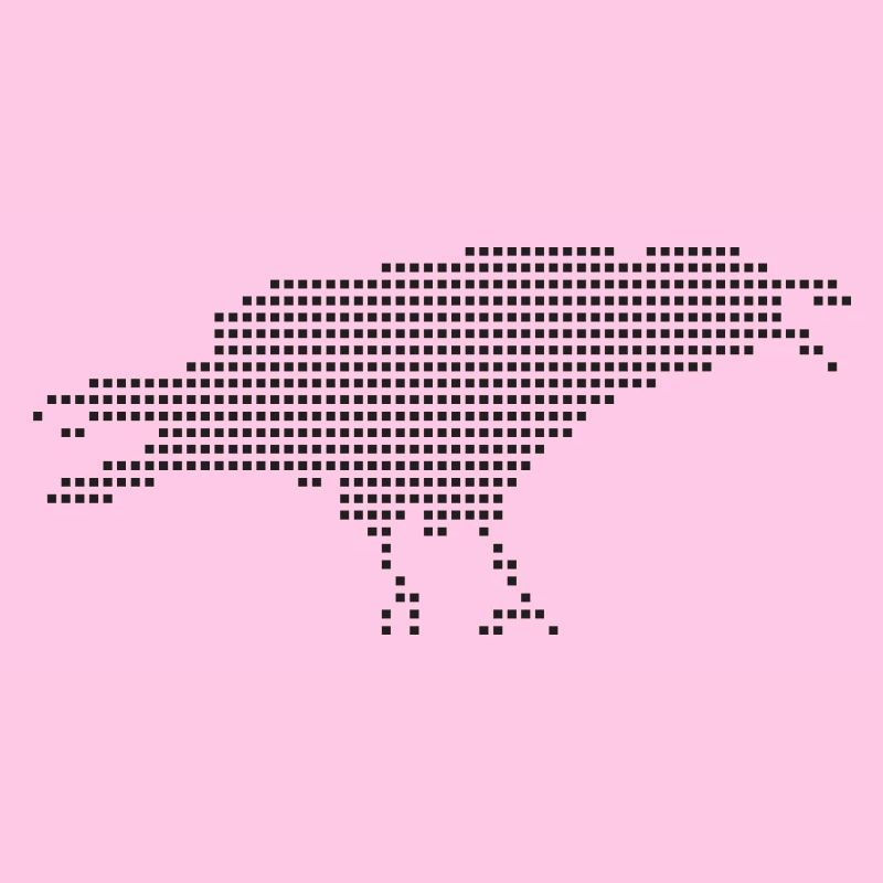 Raven Pixel Dot Silhouette