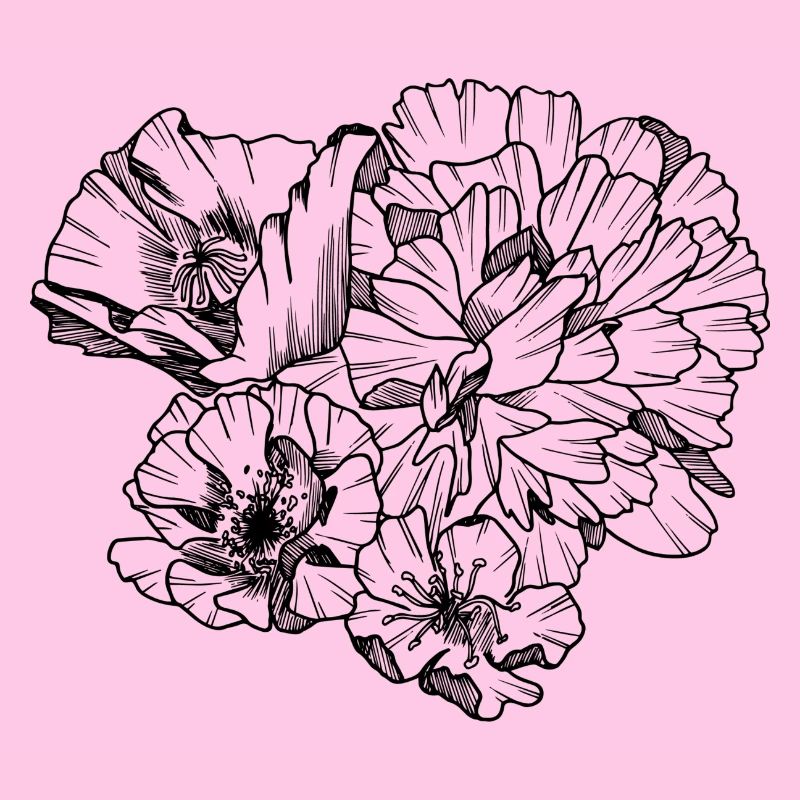 Fleurs gravées
