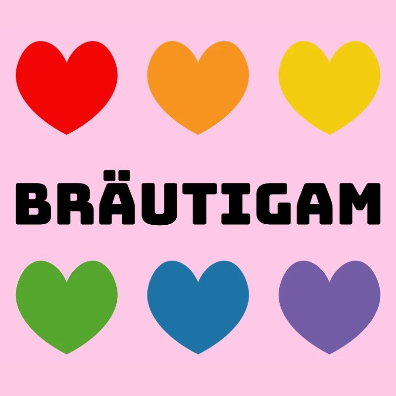 Regenbogenherzchen Braeutigam schwarz