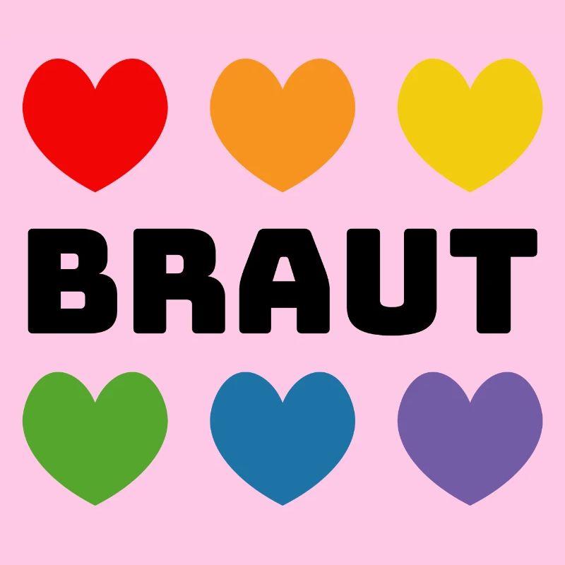 Regenbogenherzchen Braut schwarz