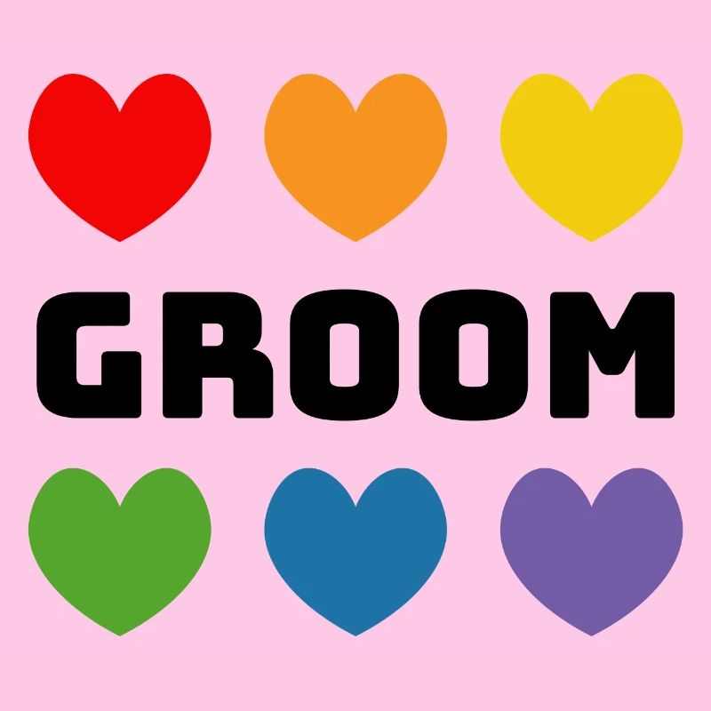 Regenbogenherzchen Groom schwarz
