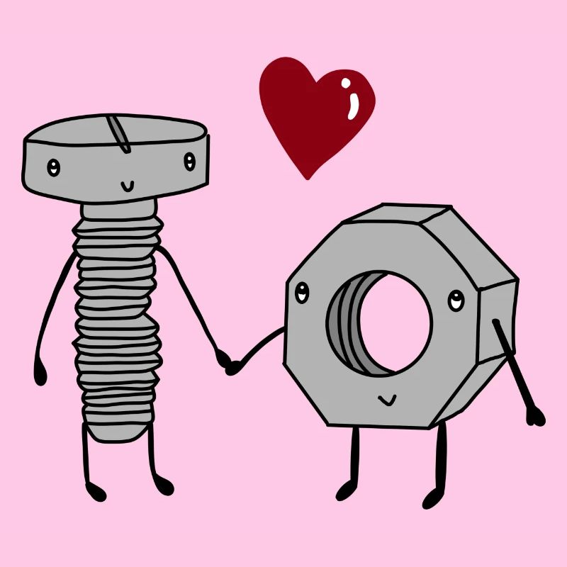 Schraube und Mutter in love