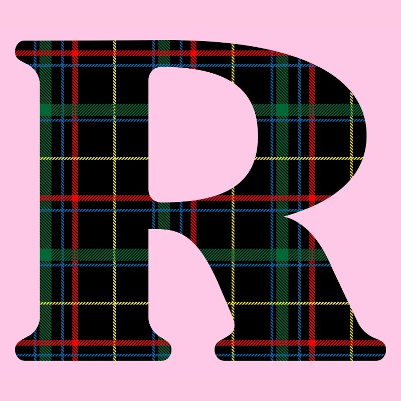 Monogram r Scottish tartan