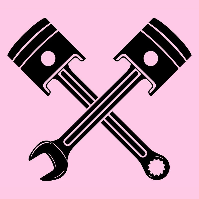 Engine piston key crossed