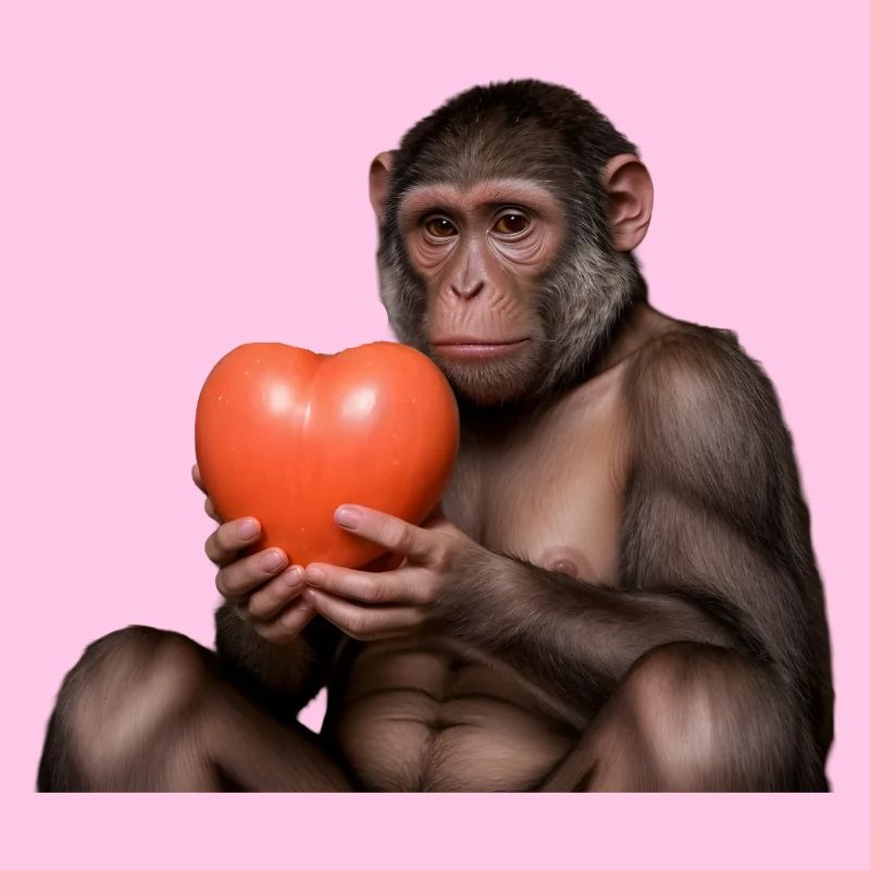 Affe mit einem Herz