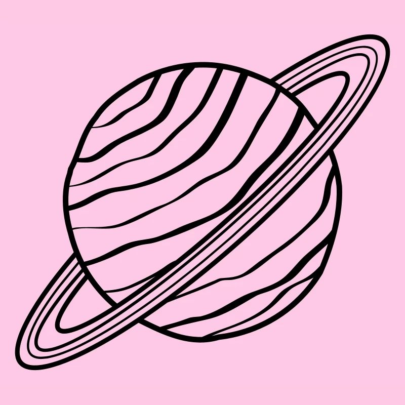 Planète avec anneaux Saturne Uranus Space Doodle
