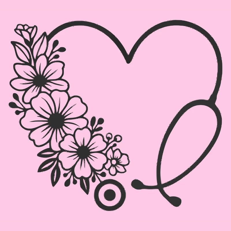 Conception de poussette en forme de cœur floral