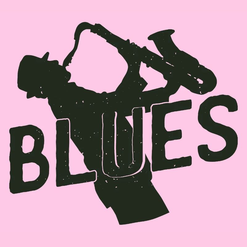 Saxophoniste avec blues – Conception cool de saxophone pour