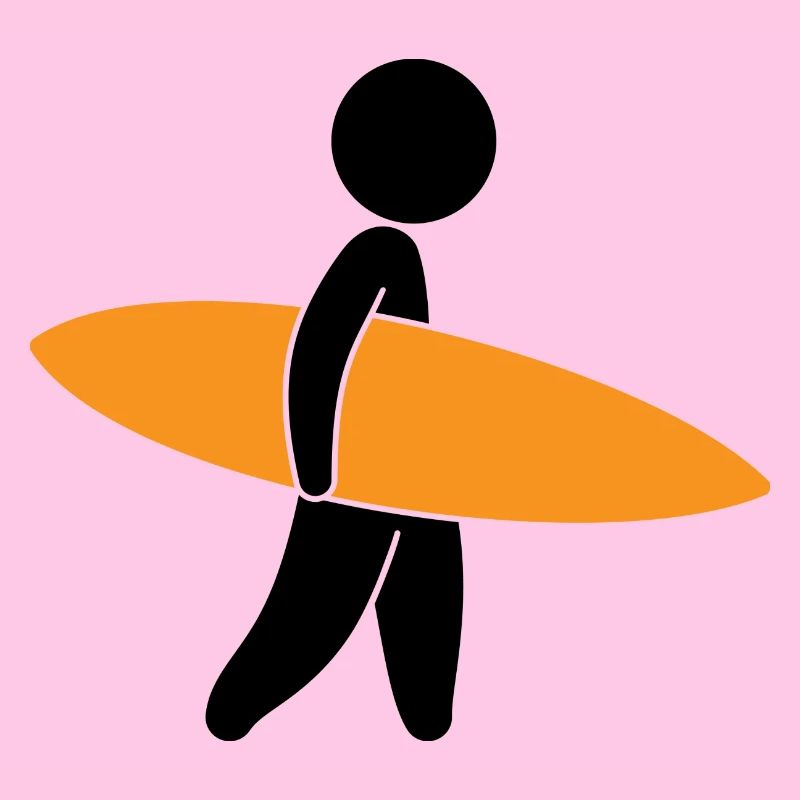 Un surfeur avec sa planche de surf