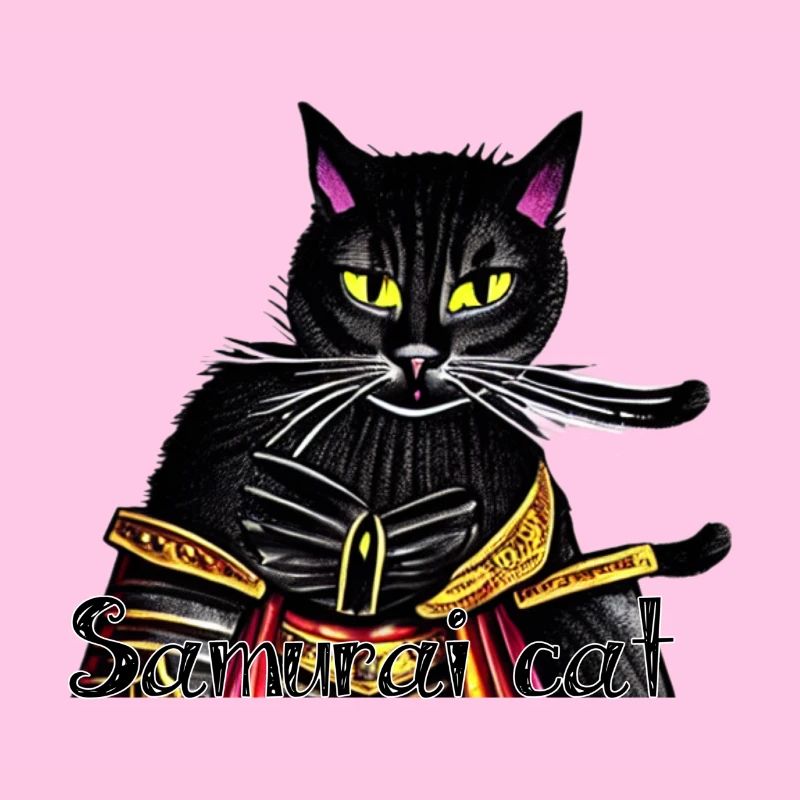 Samurai-Katze mit Goldrüstung