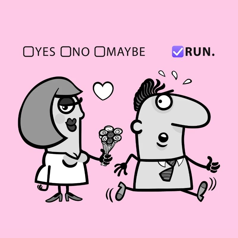 Liebe oder Flucht – Skurriles Humor-Design