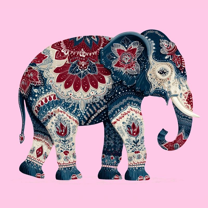 Indigoblauer Elefant