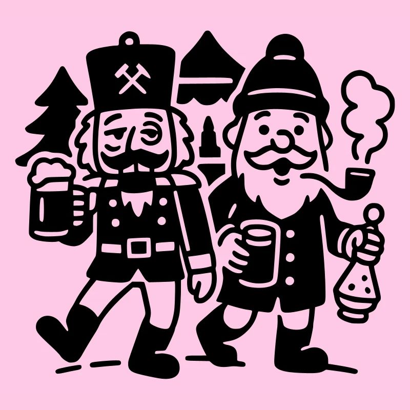 Glühwein Trinkteam Weihnachtsmann Nussknacker