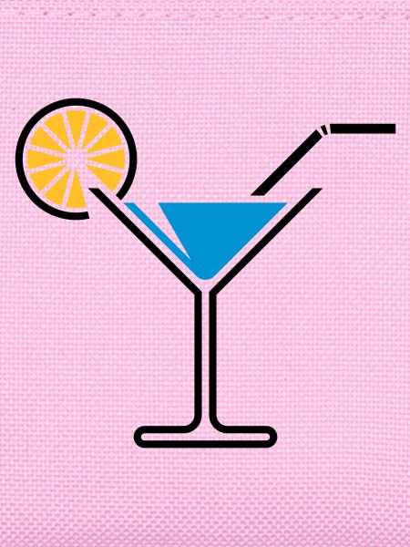 Cocktail / Cocktailglas / Martini + (Hellblau)