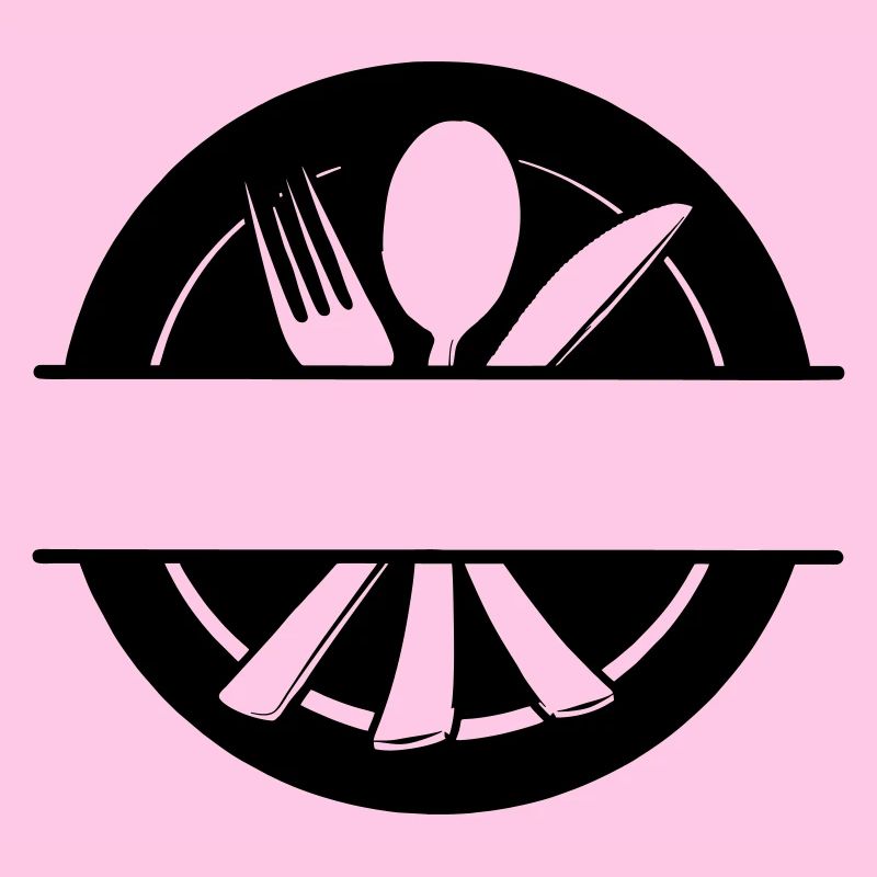 Cutlery menu logo with plate