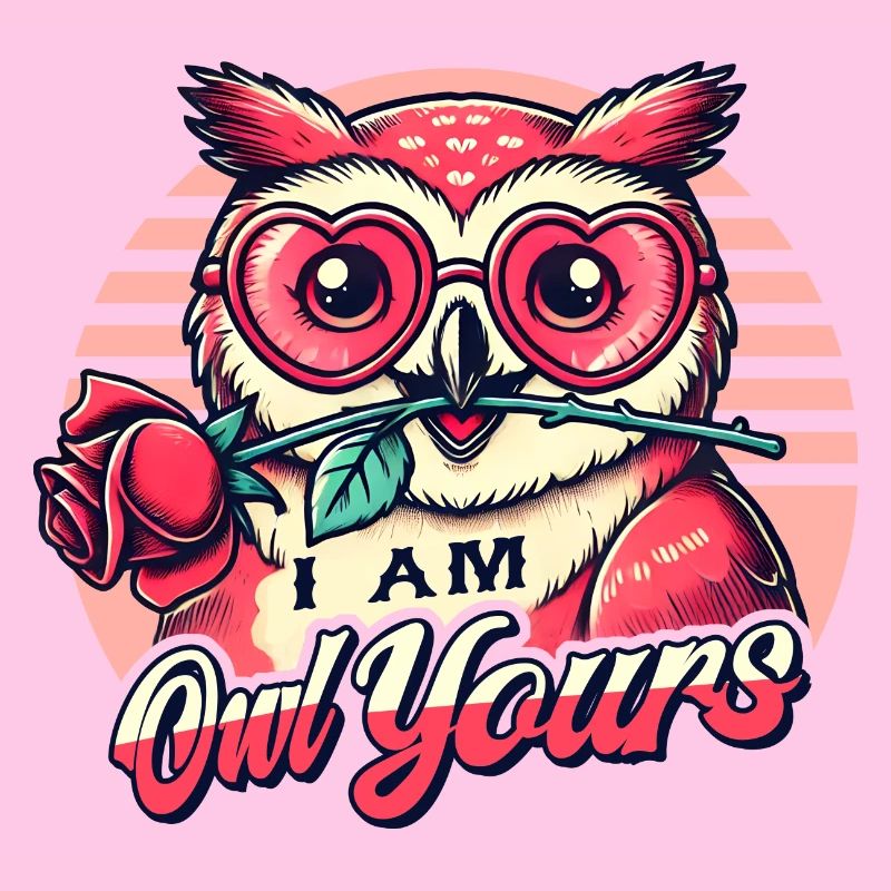 Verliebte Retro-Eule - Süßes Valentinstag Design