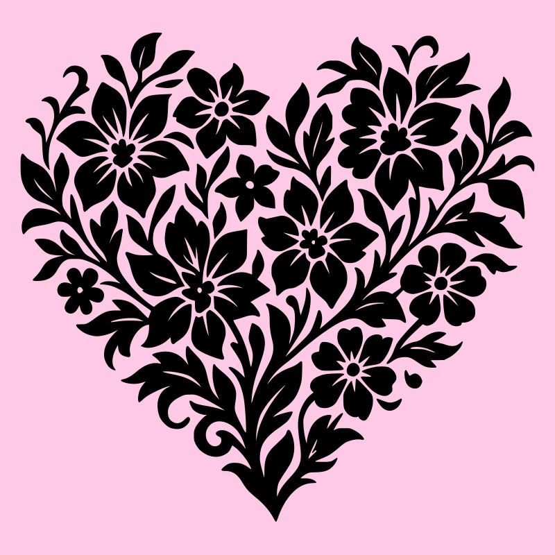 Cœur de fleur abstrait, couleur de vigne florale variable