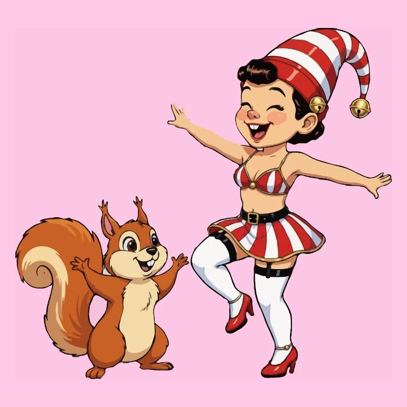 Leprechaun-Mädchen mit Eichhörnchen