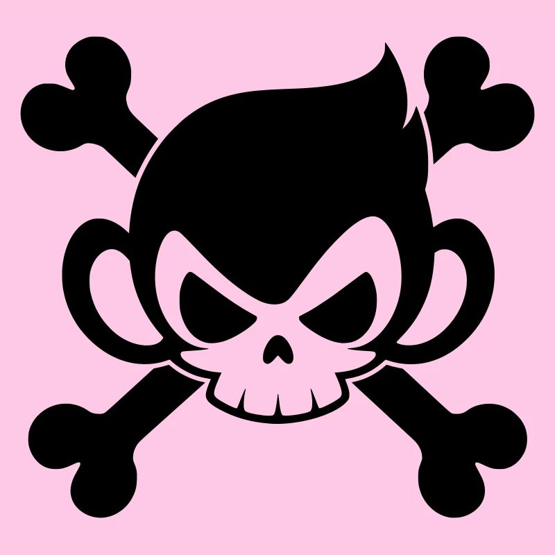 Funny skull monkey with crossed bones