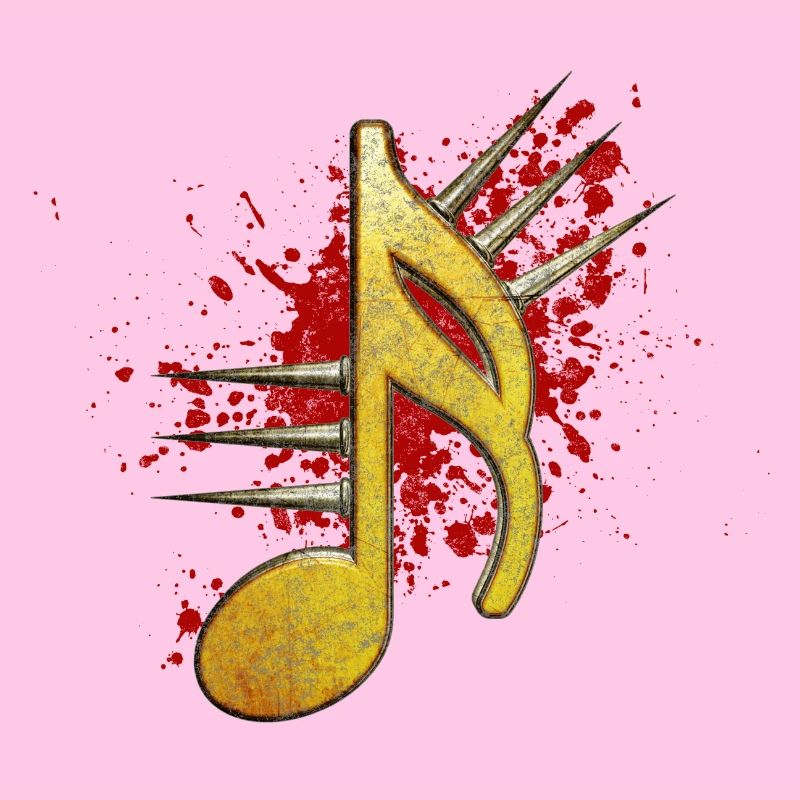 Musical note with spikes
