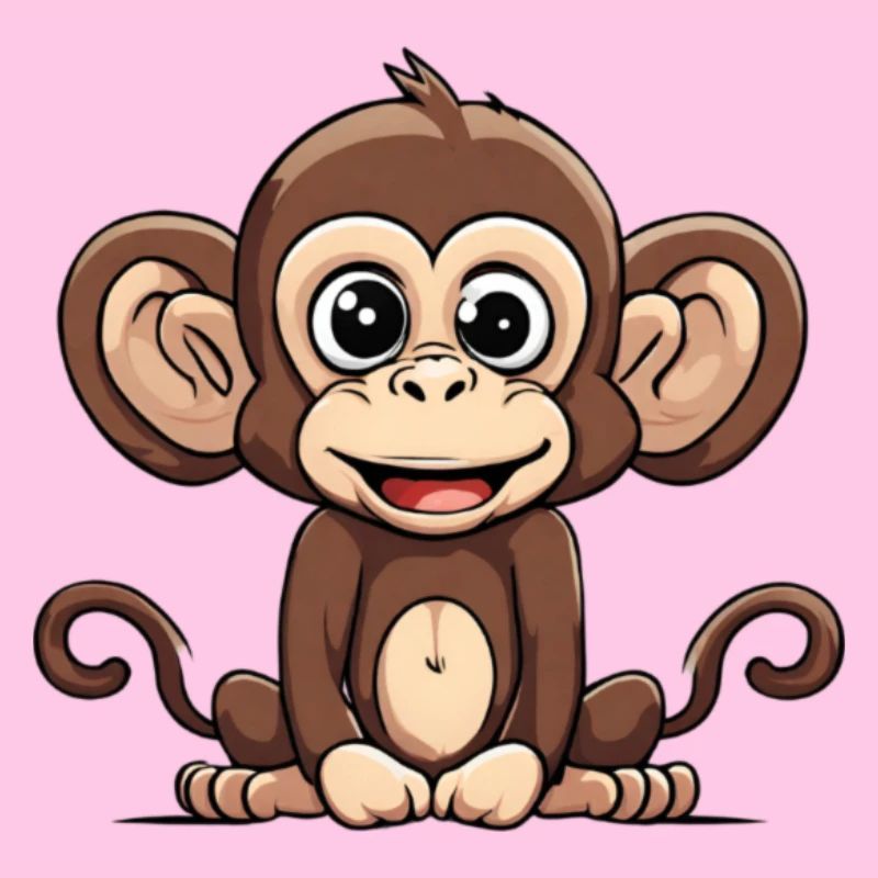 dessin animé singe design mignon