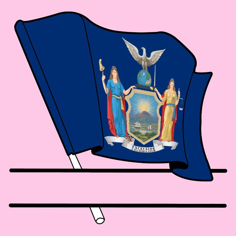 Flag New York text banner