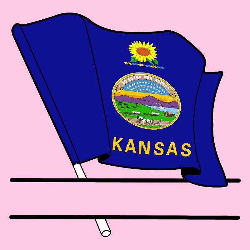 Drapeau Kansas bannière de texte