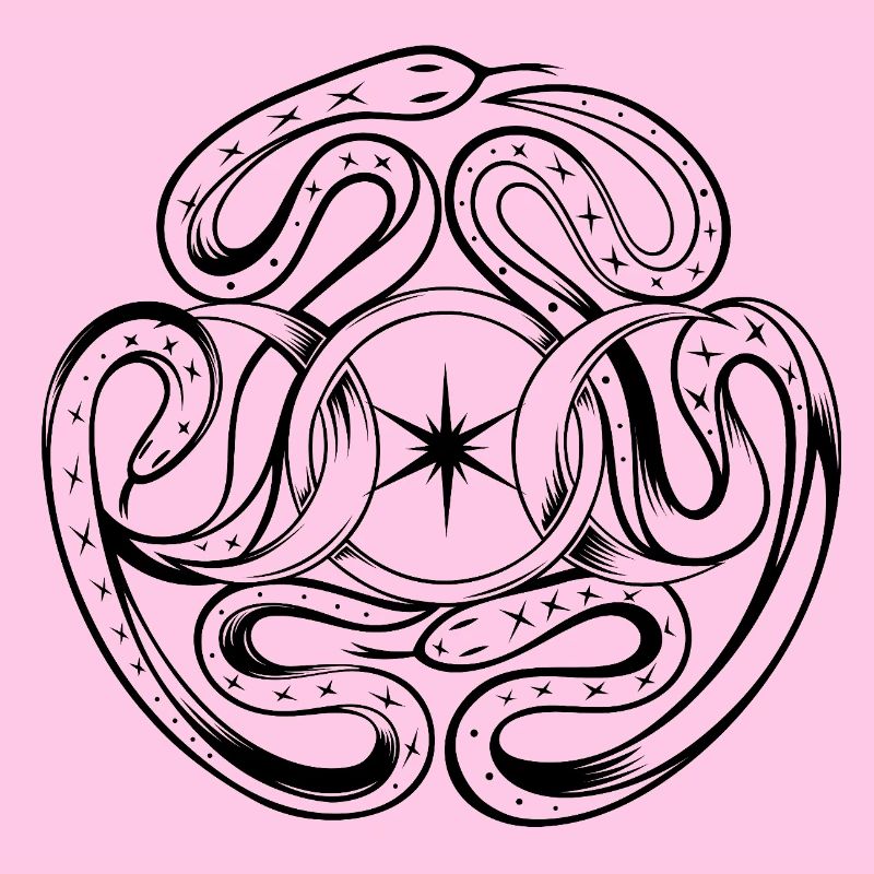 Schlangen mit Rad der Hekate