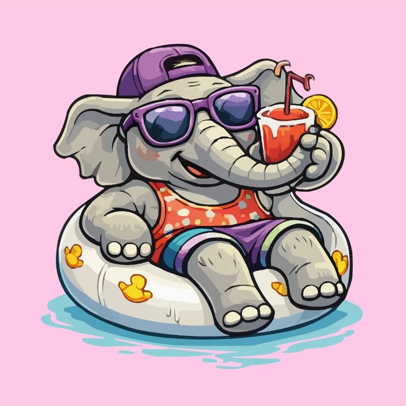 BeachElephant with Drink