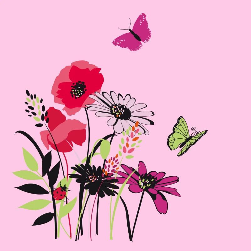 Blumen und Schmetterling