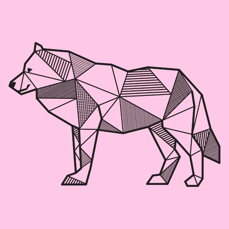 Wolf geometric gift idea animal wilderness lines