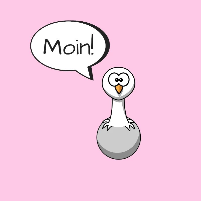 Moin! Mouette avec bulle de dialogue Idée de cadeau drôle