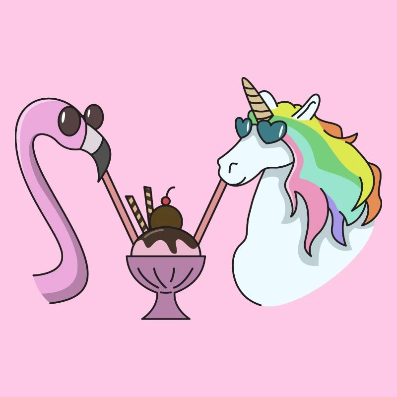 Flamingo Einhorn Eisbecher Geschenk Sommer Eis