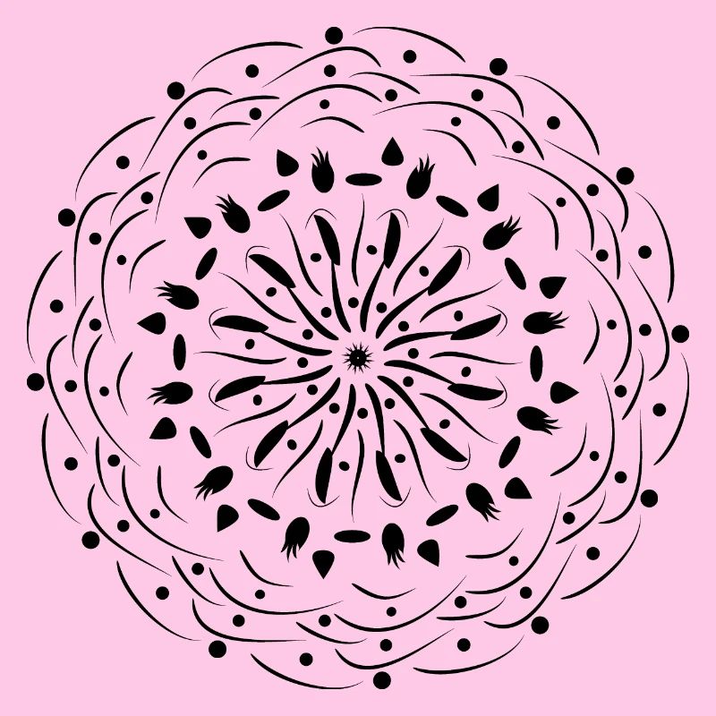 Rotating Flower in Black Pattern Gift Idea