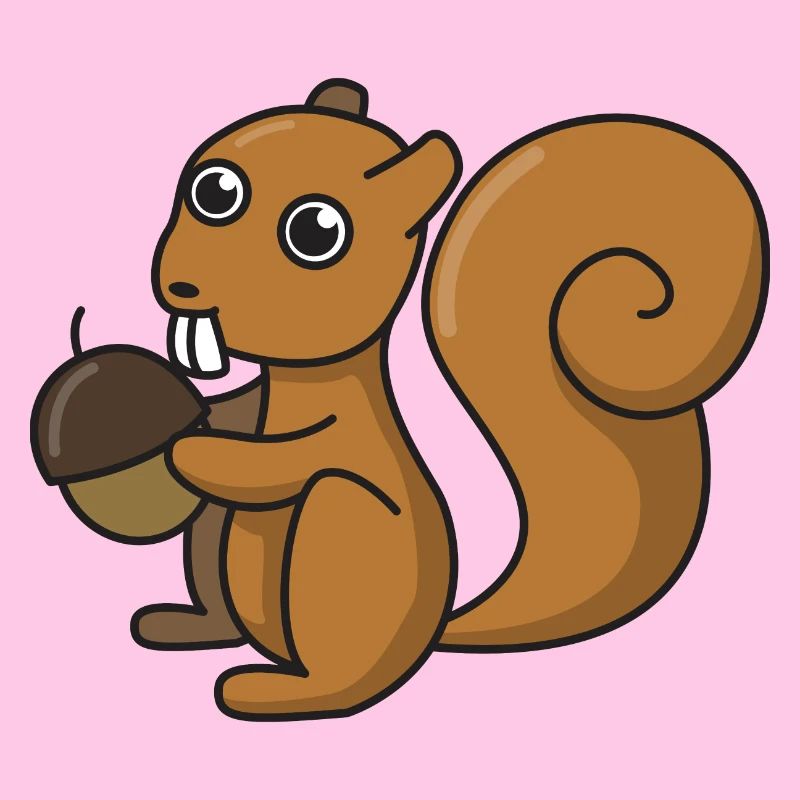 Eichhörnchen Comic Geschenk Nuss Wald Tier Kinder